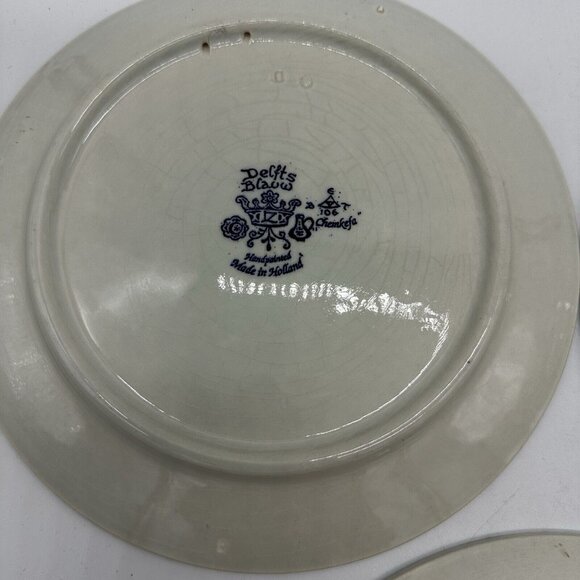Delfts Blauw  Blue Holland Chemkefa Wall Plates 4 Four Seasons Set Of 3 RARE 9” - Picture 6 of 9